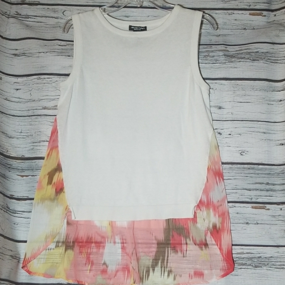 Linda Matthews New York Asymmetrical chiffon tank